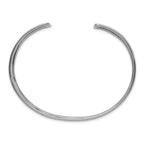 14k White Gold 19mm Hammered Polished Cuff Bangle Bracelet