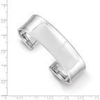 14k White Gold 18.5mm Polished Cuff Bangle Bracelet