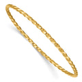 14k Polished Twisted 2.50mm Slip-on Round Bangle Bracelet