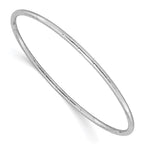 14k White Gold Polished Grooved 2.50mm Slip-on Round Bangle Bracelet
