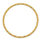 14k Polished Textured 3.00mm Slip-on Round Bangle Bracelet