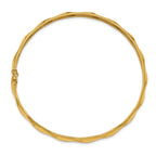 14k Polished Twisted 5.00mm Flexible Round Bangle Bracelet
