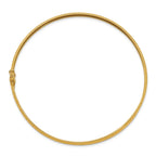 14K Polished Diamond-cut 4.25mm Flexible Round Bangle Bracelet