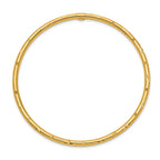 14k Polished Diamond-cut 3.00mm Slip-on Round Bangle Bracelet