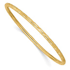 14k Polished Diamond-cut 3.00mm Slip-on Round Bangle Bracelet