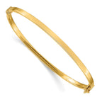 14k Polished 3.00mm Hinged Oval Bangle Bracelet