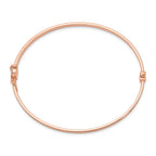 14k Rose Gold Polished 3.00mm Hinged Oval Bangle Bracelet