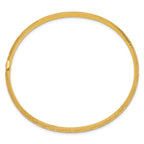 14k 3/16 Diamond-cut Fancy 4.75mm Hinged Oval Bangle Bracelet