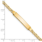 14k Polished Semi-Solid Chain/Solid Plate Anchor Link 25.5x5mm Plate 8 inch ID Bracelet