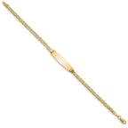 14k Polished Semi-Solid Chain/Solid Plate Anchor Link Soft Diamond Shape 25.5x7.8mm Plate 8 inch ID Bracelet