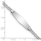 14k White Gold Polished Semi-Solid Chain/Solid Plate Anchor Link Soft Diamond Shape 25.5x7.8mm Plate 8 inch ID Bracelet