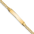 14k Polished Semi-Solid Chain/Solid Plate Cuban Link 25.5x5mm Plate 8 inch ID Bracelet