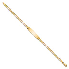 14k Polished Semi-Solid Chain/Solid Plate Cuban Link Soft Diamond Shape 25.5x7.5mm Plate 8 inch ID Bracelet