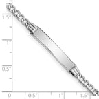 14k White Gold Polished Semi-Solid Chain/Solid Plate Cuban Link 26x5mm Plate 7 inch ID Bracelet