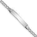 14k White Gold Polished Semi-Solid Chain/Solid Plate Cuban Link 26x5mm Plate 8 inch ID Bracelet
