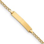 14k Polished Semi-Solid Chain/Solid Plate Cuban Link 23x4.3mm Plate 7 inch ID Bracelet