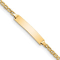 14k Polished Semi-Solid Chain/Solid Plate Anchor Link 23x4.5mm Plate 7 inch ID Bracelet