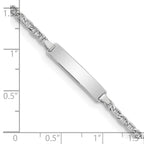 14k White Gold Polished Semi-Solid Chain/Solid Plate Anchor Link 20.5x4.5mm Plate 7 inch ID Bracelet