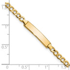 14k Polished Semi-Solid Chain/Solid Plate Cuban Link 19.5x4.5mm Plate 7 inch ID Bracelet