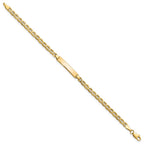 14k Polished Semi-Solid Chain/Solid Plate Anchor Link 23.3x4.5mm Plate 6 inch Baby/Child ID Bracelet
