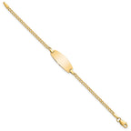 14k Polished Semi-Solid Chain/Solid Plate Curb Link Oval 18.5x8.5mm Plate 5.5 inch Baby/Child ID Bracelet