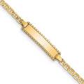 14k Polished Solid Chain/Solid Plate Anchor Link 18.5x5mm Plate 6 inch Baby/Child ID Bracelet