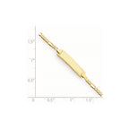 14k Polished Solid Chain/Solid Plate Figaro Link 18.5x5mm Plate 6 inch Baby/Child ID Bracelet