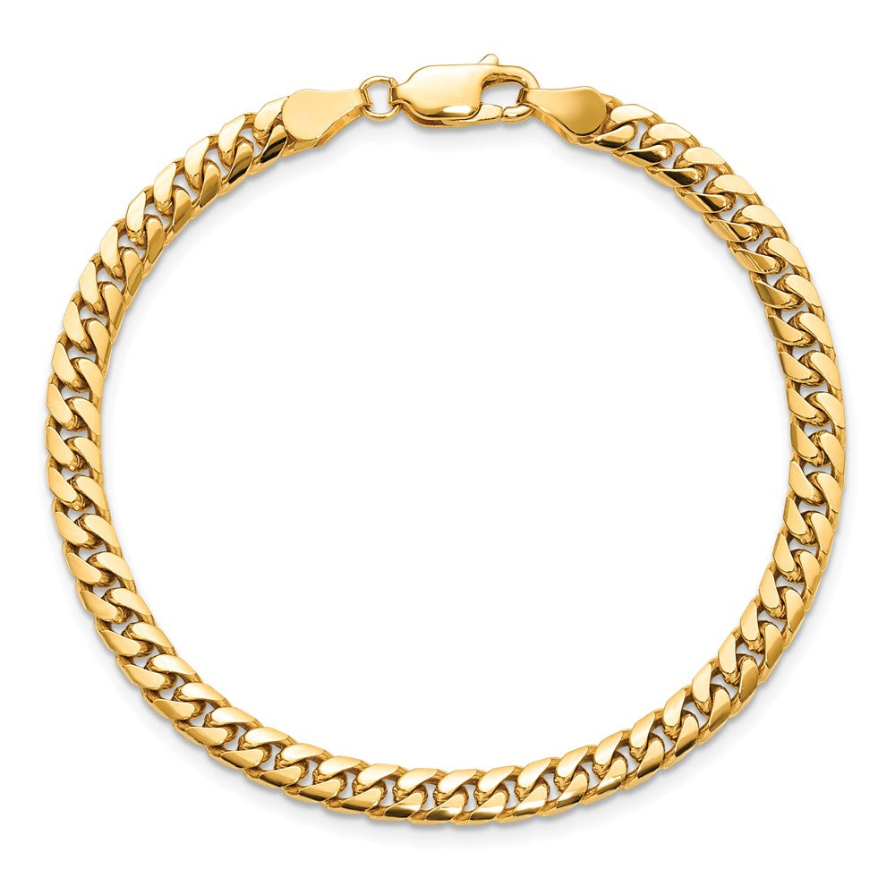 14K 4.3mm Solid Miami Cuban Link with Lobster Clasp Bracelet