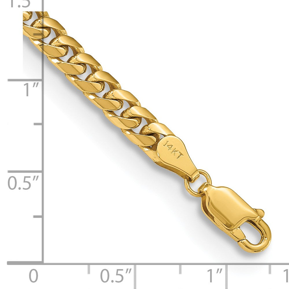 14K 4.3mm Solid Miami Cuban Link with Lobster Clasp Bracelet