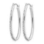 14k White Gold Diamond Fascination Diamond Dust/Accent 2x31mm Oval Hoop Earrings