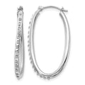 14k White Gold Diamond Fascination Diamond Dust/Accent 2x31mm Oval Hoop Earrings