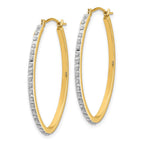 14k Diamond Fascination Diamond Dust/Accent 2x31mm Oval Hoop Earrings