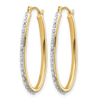 14k Diamond Fascination Diamond Dust/Accent 2x31mm Oval Twist Hoop Earrings