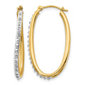 14k Diamond Fascination Diamond Dust/Accent 2x31mm Oval Twist Hoop Earrings