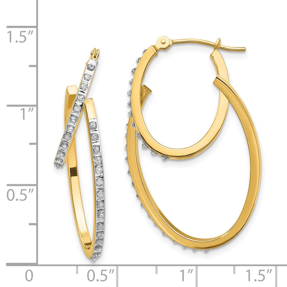14k Diamond Fascination Diamond Dust/Accent Double Hoop Earrings