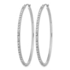 14k White Gold Diamond Fascination Diamond Dust/Accent 2x49mm Round Hoop Earrings
