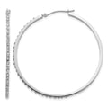 14k White Gold Diamond Fascination Diamond Dust/Accent 2x49mm Round Hoop Earrings