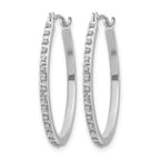 14k White Gold Diamond Fascination Diamond Dust/Accent 2x26mm Oval Hoop Earrings