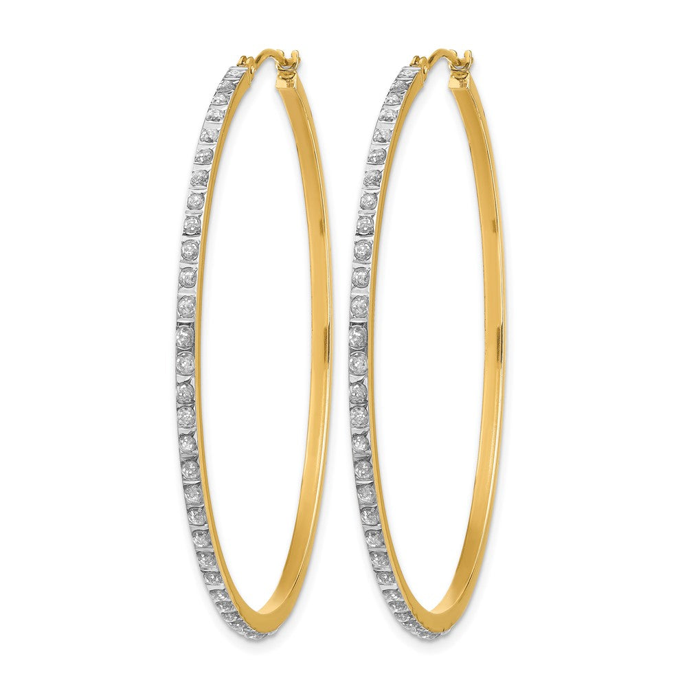 14k Diamond Fascination Diamond Dust/Accent 2x46mm Round Hoop Earrings