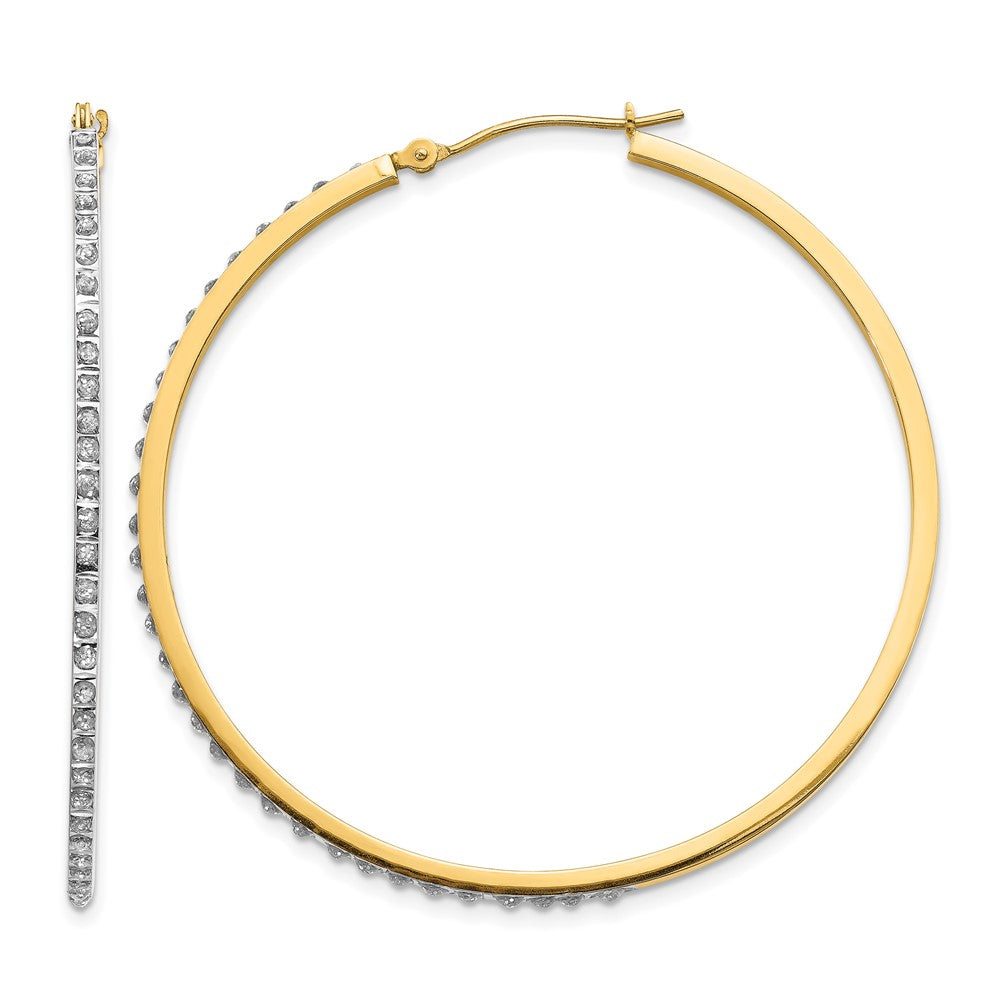 14k Diamond Fascination Diamond Dust/Accent 2x46mm Round Hoop Earrings