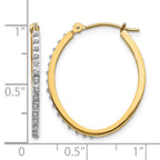 14k Diamond Fascination Diamond Dust/Accent 2x26mm Oval Hoop Earrings