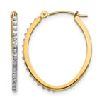 14k Diamond Fascination Diamond Dust/Accent 2x26mm Oval Hoop Earrings