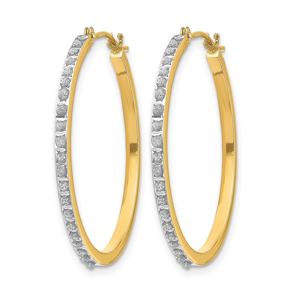 14k Diamond Fascination Diamond Dust/Accent 2x27mm Round Hoop Earrings