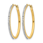 14k Diamond Fascination Diamond Dust/Accent 2x27mm Round Hoop Earrings
