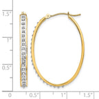 14k Diamond Fascination Diamond Dust/Accent 4x37mm Oval Hoop Earrings