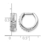 14k White Gold Diamond Fascination Diamond Dust/Accent 5x14mm Round Hinged Hoop Earrings