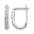 14k White Gold Diamond Fascination Diamond Dust/Accent 2x16mm Oval Hinged Hoop Earrings