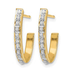 14k Diamond Fascination Diamond Dust/Accent J-Hoop Post Earrings