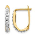 14k Diamond Fascination Diamond Dust/Accent 2x16mm Oval Hinged Hoop Earrings