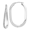 14k White Gold Diamond Fascination Diamond Dust/Accent 3x40mm Oval Twist Hoop Earrings